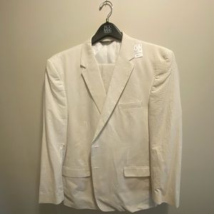 Jos. A Banks tan and white seersucker suit. Brand new.